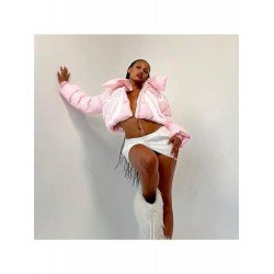  2024 Winter Contrast Color Women's Short Cotton Coats