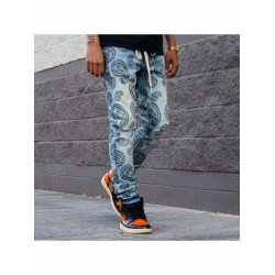 Fashion Printing Ripped Men's Denim Jeans  Fashion Printing Ripped Men's Denim Jeans