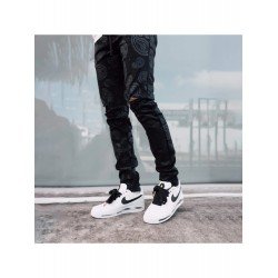 Fashion Printing Ripped Men's Denim Jeans  Fashion Printing Ripped Men's Denim Jeans