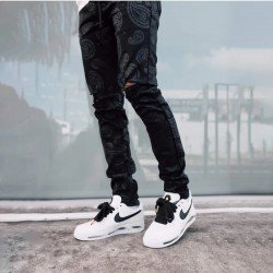  Fashion Printing Ripped Men's Denim Jeans