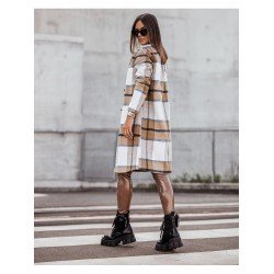  2024 Loose Mid-Length Plaid Wool Coats