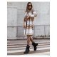  2024 Loose Mid-Length Plaid Wool Coats