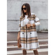  2024 Loose Mid-Length Plaid Wool Coats