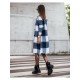  2024 Loose Mid-Length Plaid Wool Coats