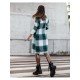  2024 Loose Mid-Length Plaid Wool Coats