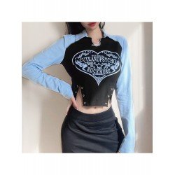  Fashion Letter Printing Contrast Color T-Shirt