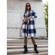  2024 Loose Mid-Length Plaid Wool Coats
