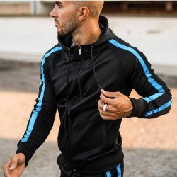  Loose Hooded Contrast Clor Men's Sweatshirt