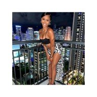  2024 Summer Zebra Print Split Women's Skirt