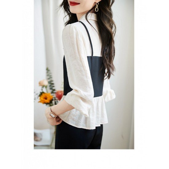  2024 New Fall Contrast Color Patchwork Shirt