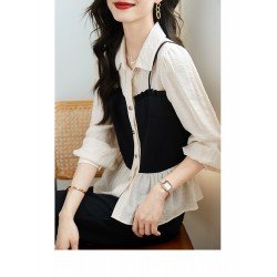 2024 New Fall Contrast Color Patchwork Shirt  2024 New Fall Contrast Color Patchwork Shirt