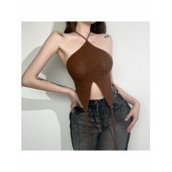 Sexy Backless White Tie Wrap Sleeveless Tank Tops Sexy Backless White Tie Wrap Sleeveless Tank Tops