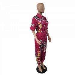 Casual Printed Long Sleeve Jumpsuits For Women