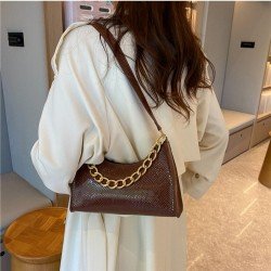  Retro Solid Color PU Chain Armpits Bags