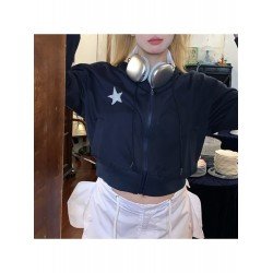 Star Loose Hooded Collar Women Coats