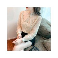  2024 Lace Embroidery Women's Long Sleeve Shirt