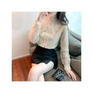  2024 Lace Embroidery Women's Long Sleeve Shirt