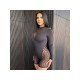  2024 Mesh High Neck Pure Color Women's Rompers