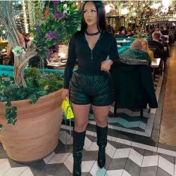Casual Black Rhombus Lattice Cotton Shorts With Pockets