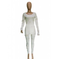 Ripped Slit Matching 2 Piece Top And Trouser Sets Ripped Slit Matching 2 Piece Top And Trouser Sets