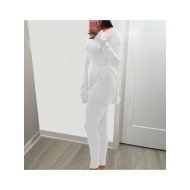 Ripped Slit Matching 2 Piece Top And Trouser Sets