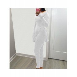 Ripped Slit Matching 2 Piece Top And Trouser Sets Ripped Slit Matching 2 Piece Top And Trouser Sets