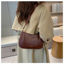  PU Pure Color Shoulder Bag For Ladies