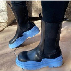 Casual Contrast Color Platform Boots
