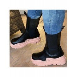 Casual Contrast Color Platform Boots Casual Contrast Color Platform Boots