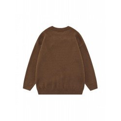 American Retro Round Neck Letter Patchwork Men's Sweater  American Retro Round Neck Letter Patchwork Men's Sweater