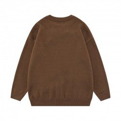  American Retro Round Neck Letter Patchwork Men's Sweater
