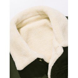 Winter Thicken Turn-Down Collar Solid Coat Winter Thicken Turn-Down Collar Solid Coat