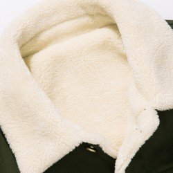 Winter Thicken Turn-Down Collar Solid Coat