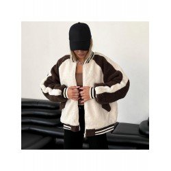 Spring Vintage Contrast Color Lamb Baseball Coats Spring Vintage Contrast Color Lamb Baseball Coats