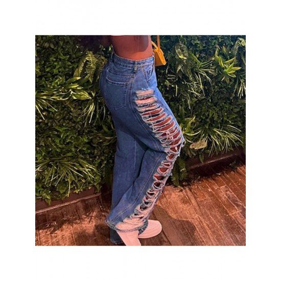  2024 Street Stylish Ripped Casual Denim Jeans