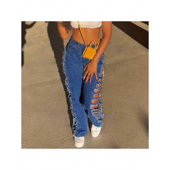  2024 Street Stylish Ripped Casual Denim Jeans