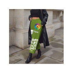 Printed Elastic Waist Women Sports Trousers