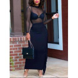 Sexy Mesh Pure Color Skirt Two-Piece Suit   Sexy Mesh Pure Color Skirt Two-Piece Suit