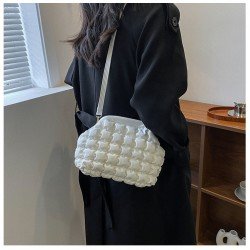 Korean Style Bubble PU Ruched Shoulder Bags  Korean Style Bubble PU Ruched Shoulder Bags