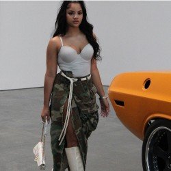  Fashion Personality Camouflage Split Women's Skirts