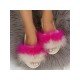  2024 Contrast Color Fur Slippers For Women