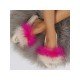  2024 Contrast Color Fur Slippers For Women
