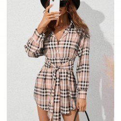  Casual Plaid Women's Long Sleeve Dress