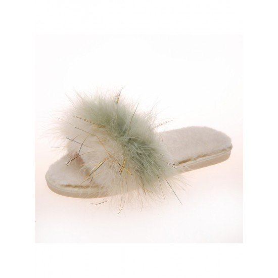  2024 Contrast Color Fur Slippers For Women