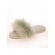  2024 Contrast Color Fur Slippers For Women
