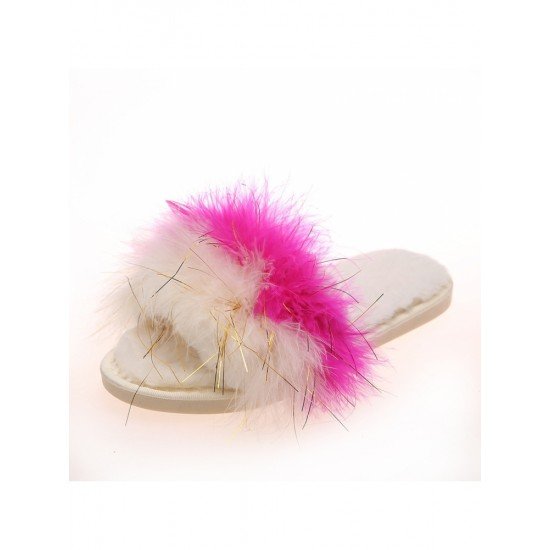  2024 Contrast Color Fur Slippers For Women