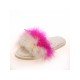 2024 Contrast Color Fur Slippers For Women