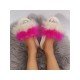  2024 Contrast Color Fur Slippers For Women