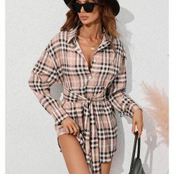  Casual Plaid Women's Long Sleeve Dress