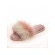  2024 Contrast Color Fur Slippers For Women